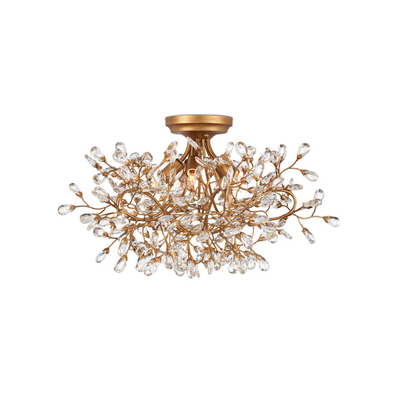 Crystal Bud 5 - Light Semi Flush Mount