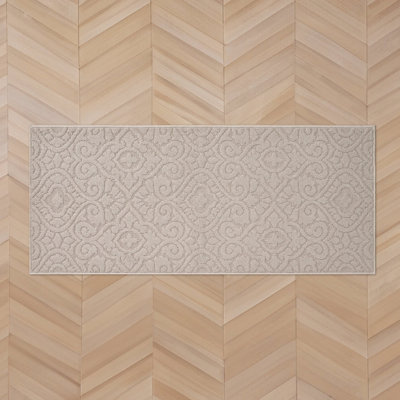 Feya Machine Woven Synthetic Aera Rug in Gray