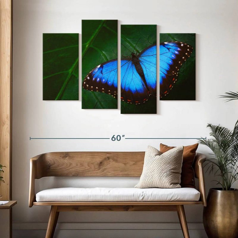 Brampt Pretty Blue Butterfly, 32" H x 52" W