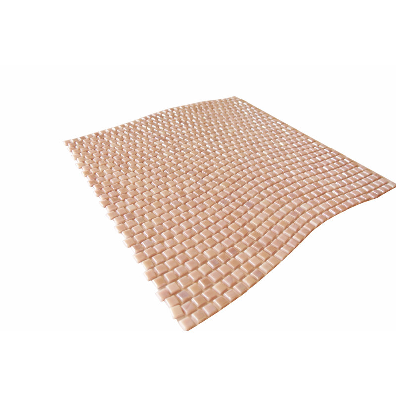 Galaxy 0.3125 in. x 0.3125 in. Iridescent Glass Pressed Edge Tiny Square Mosaic Wall Pool & Floor Tile, Orange