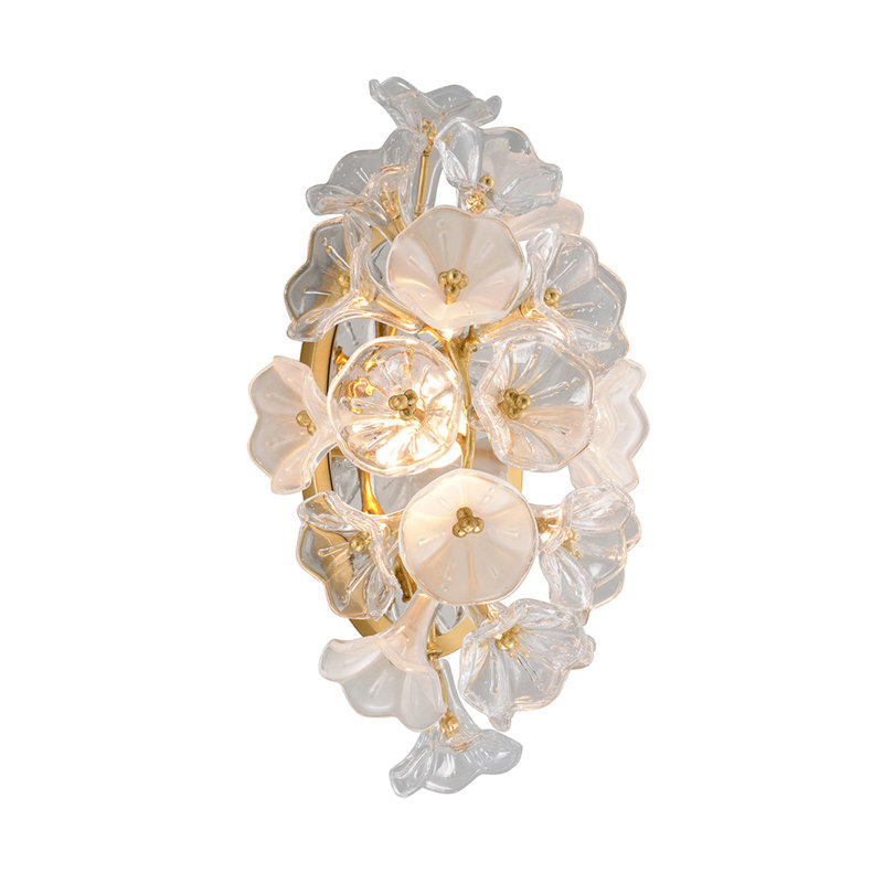 Jasmine 1 Light Wall Sconce, Gold Leaf Finish