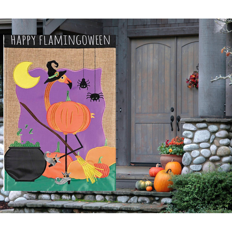 Drapeau de jardin, joyeuses araignées flamboyantes