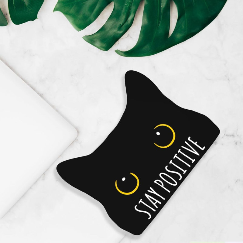 Enseigne amusante en acrylique chat noir