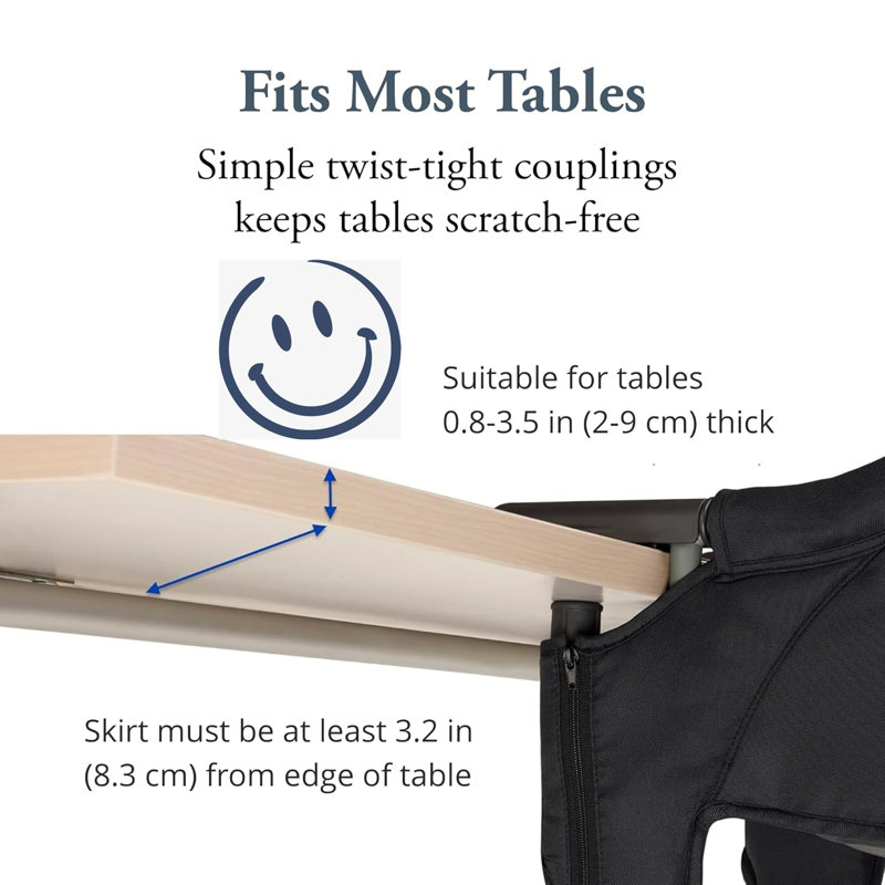 Hook On Portable High Chair for Baby That Attaches to Table, Dark Green