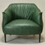 Fauteuil demi-tonneau en faux cuir touffeté à la main Arloh-1862251124