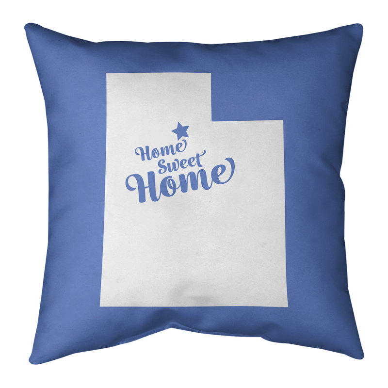 Housse de coussin pour la maison, 14 po x 14 po, Bleu, Salt lake