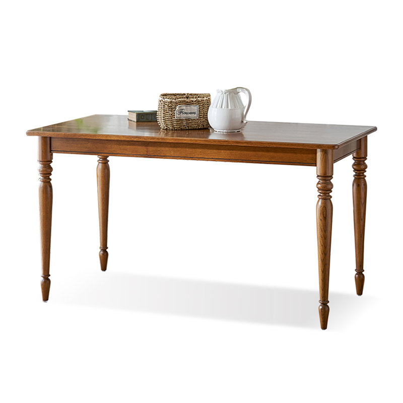 Rectangular Solid Wood Dining Table, Brown, 29.92" H x 59.06" L x 31.5" W