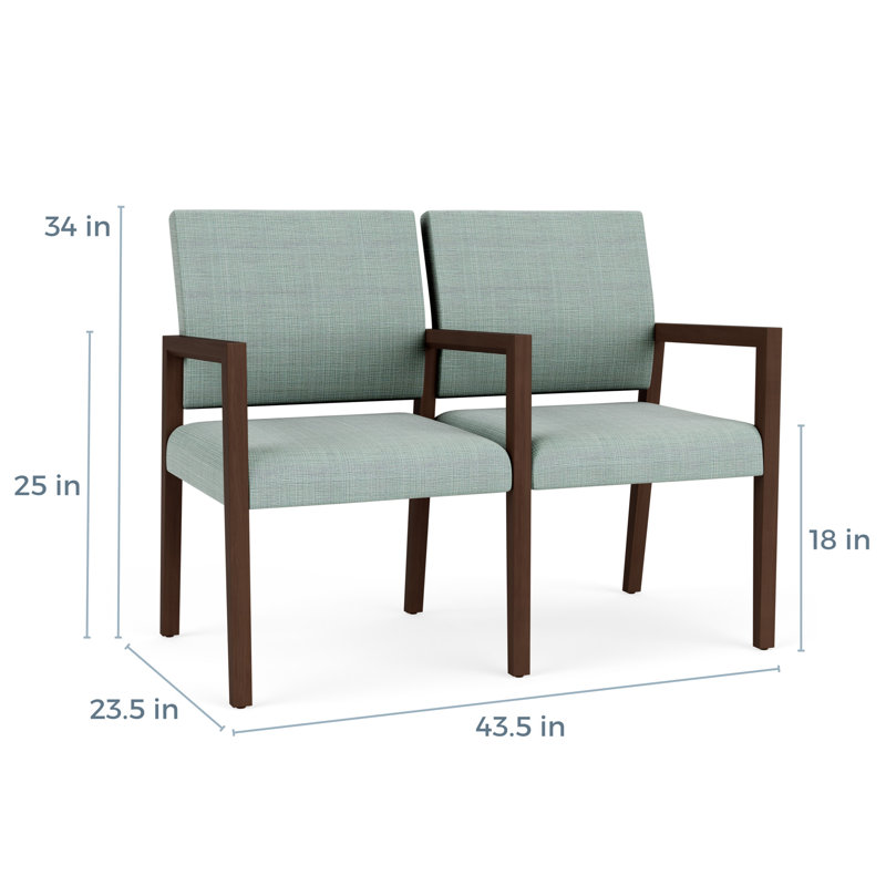 Structure en bois 2 places Brooklyn, Noyer Riftwood, Chambray écume de mer