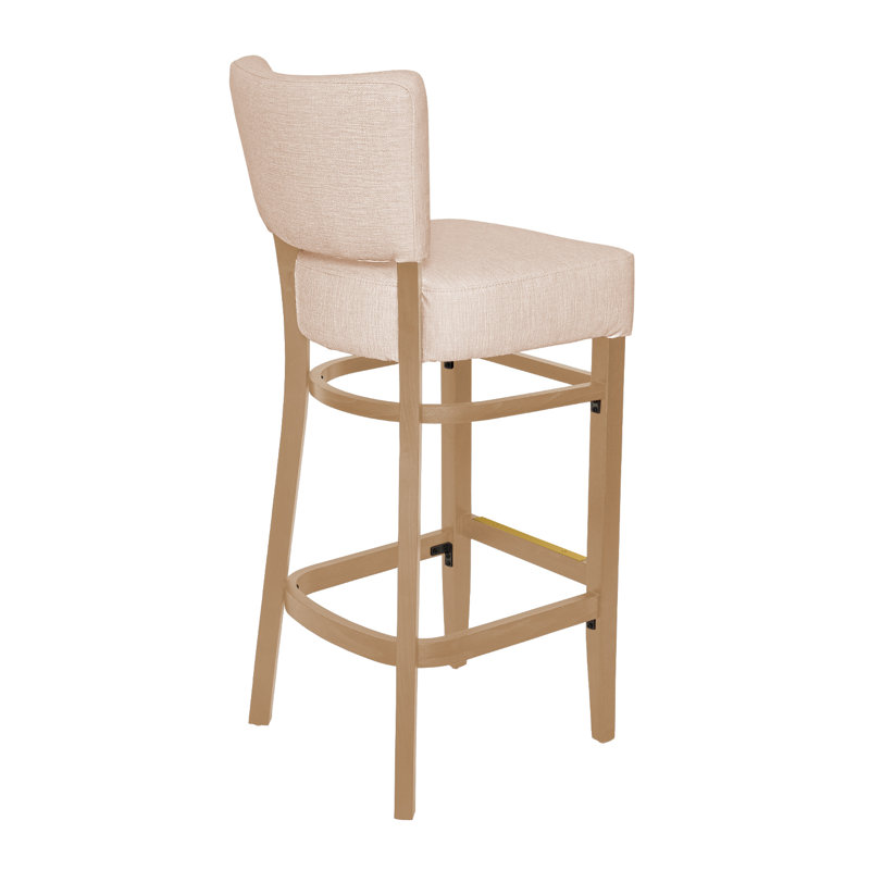 Tabouret de bar Madison, Bois naturel, Crème, crème