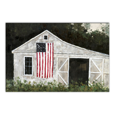 " White Rustic Patriotic Barn II "