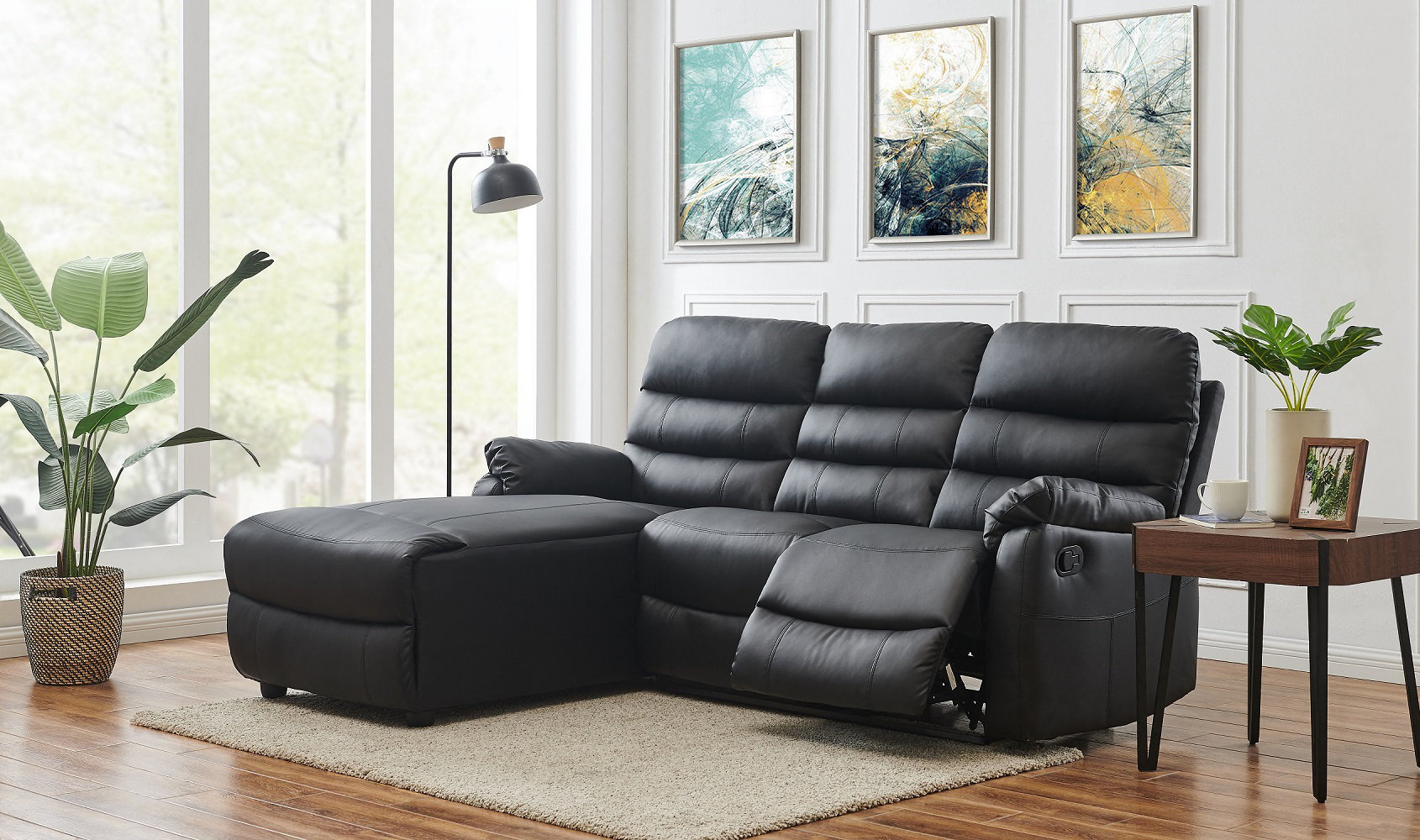 Loveseat with deals chaise and recliner