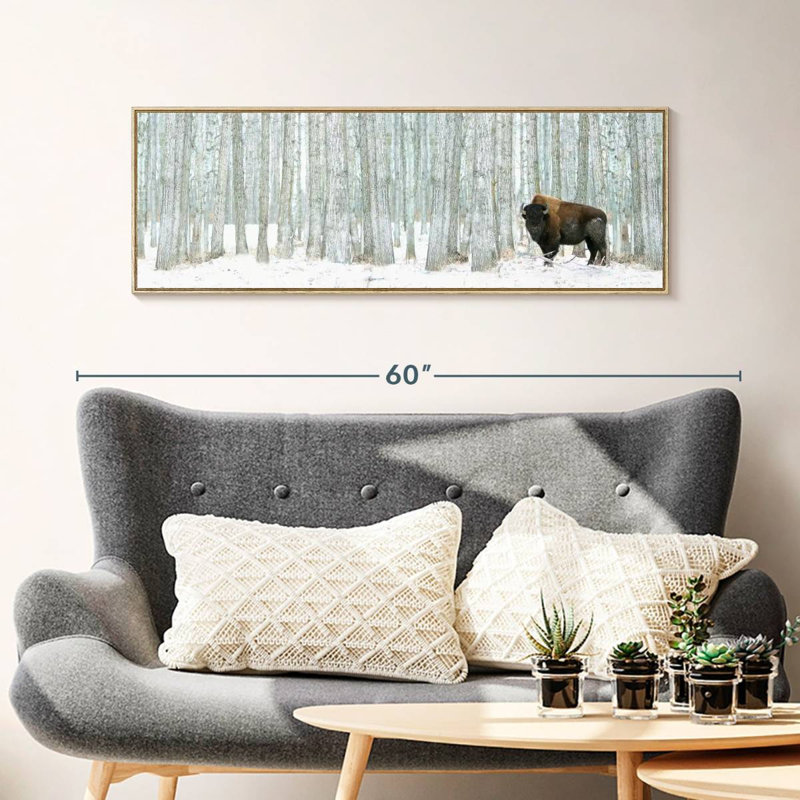 Alberta Winter, Cadre flottant en bois naturel, 43 po x 15 po