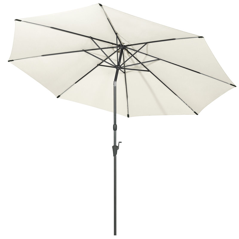 Atsunori 347cm Market Parasol, Grey beige
