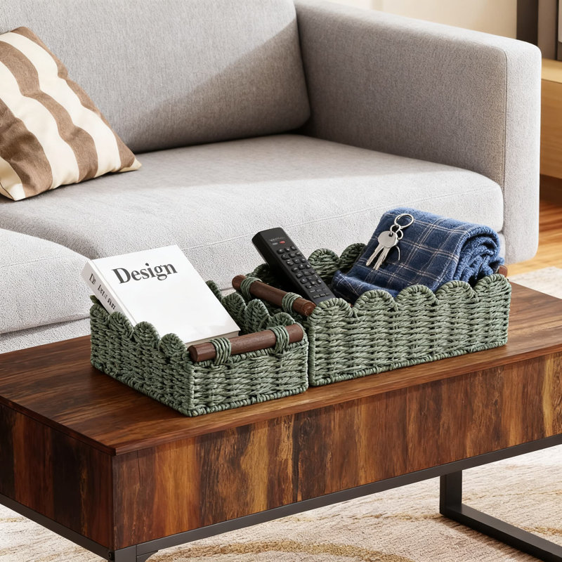 Handmade Paper Rope Storage Basket, Multipurpose Organizer Bin For Bathroom Toilet Tank Top, Living Room, Kitchen And Office