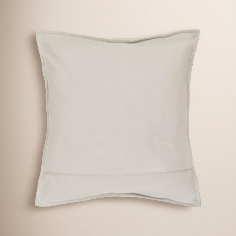 French Linen Box Stitch Quilted Euro Sham, Cream