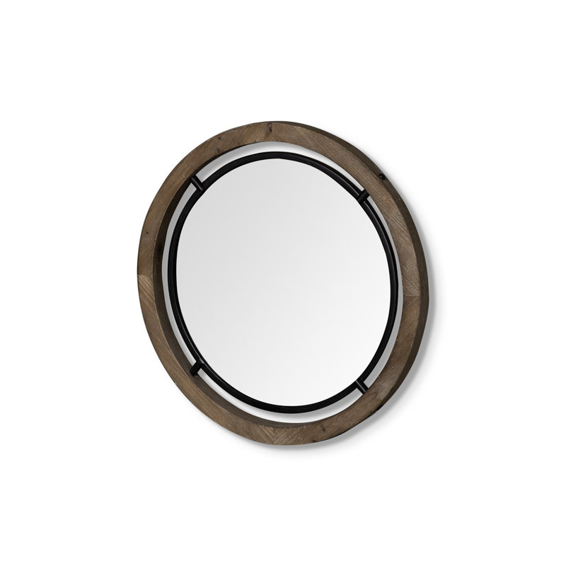 Miroir d'appoint 19 "noir et brun