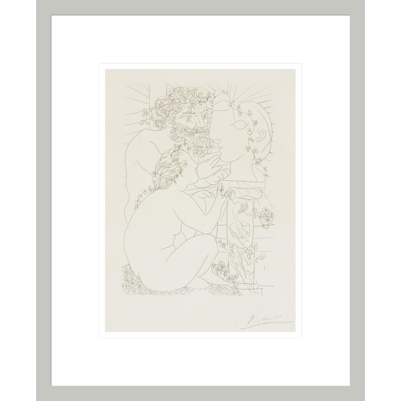 «Sculptor and Model plate 39» de la Suite Vollard par Pablo Picasso, impression giclée encadrée, H 16,75 po x l 13,73 po