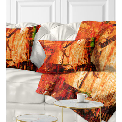 Abstrait rouge feu - coussin imprimé abstrait