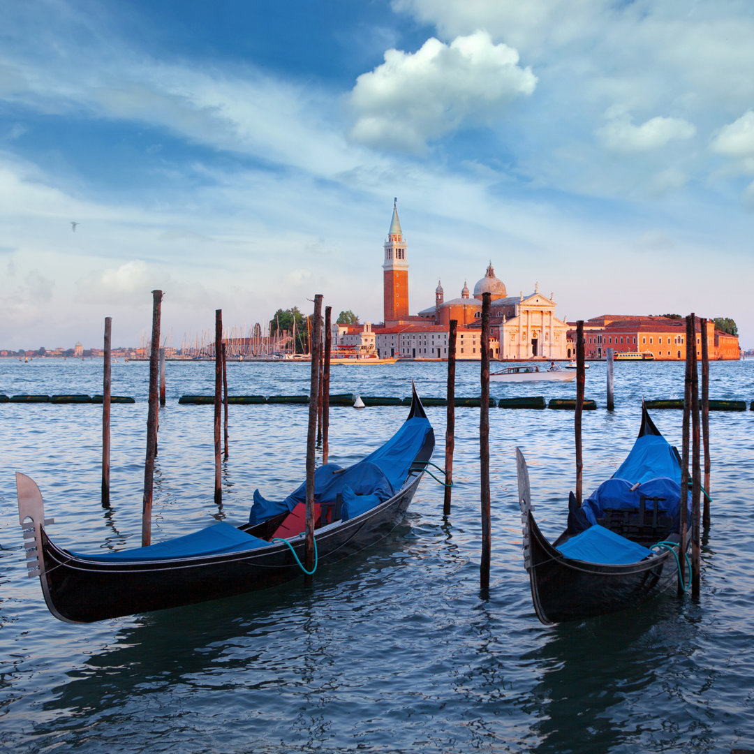 Gondeln und die Kirche San Giorgio Maggiore - Druck