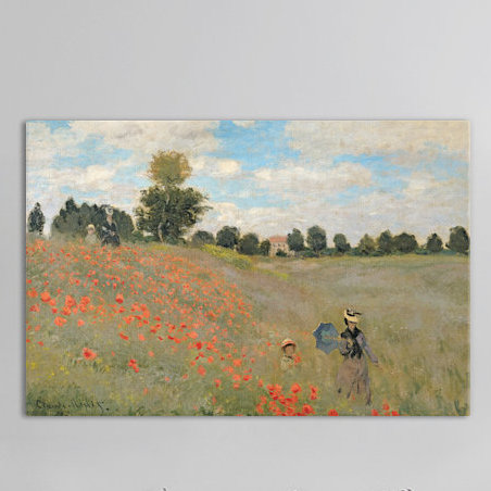 Reproduction d’art sur toile tendue "fromers sauvages, near argenteuil" par claude monet, H 40 po x l 60 po x P 1,5 po