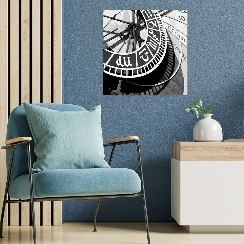 Horloge 5, art contemporain, H 18 po x l 18 po