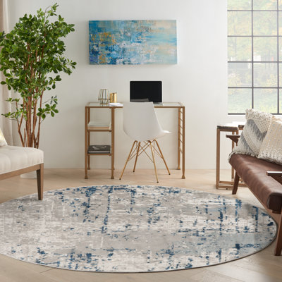 Addie Abstract Modern Machine Woven Area Rug in Beige/Gray