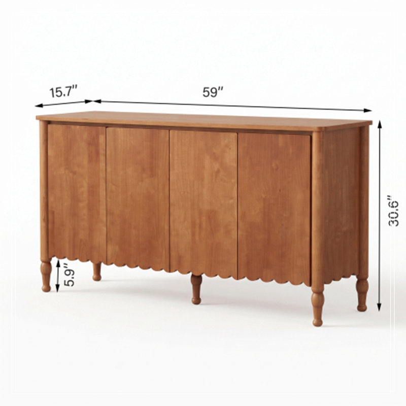 Sideboard Buffet Cabinet with 4 Doors and 2 Shelves
