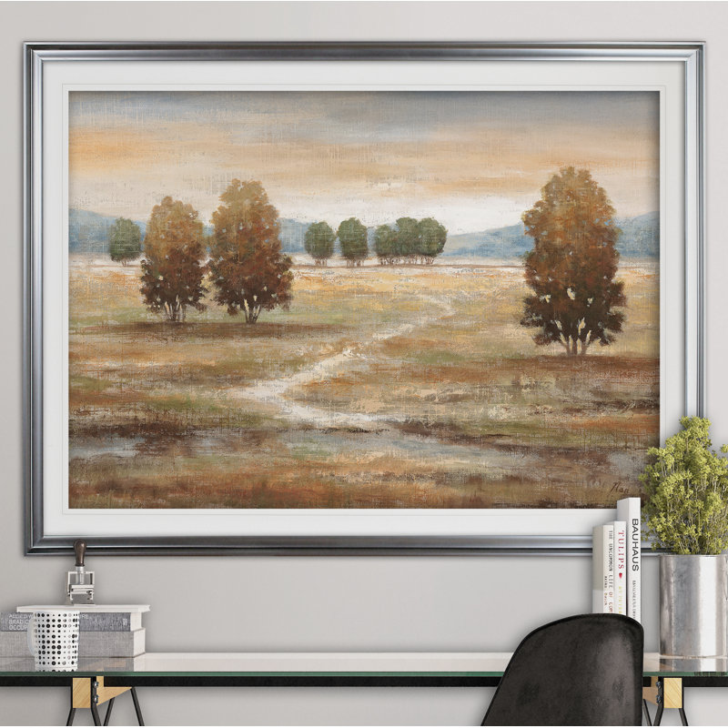 «Linen Landscape I» - reproduction de cadre photo, Argent, H 30 po x l 40 po x P 1,5 po