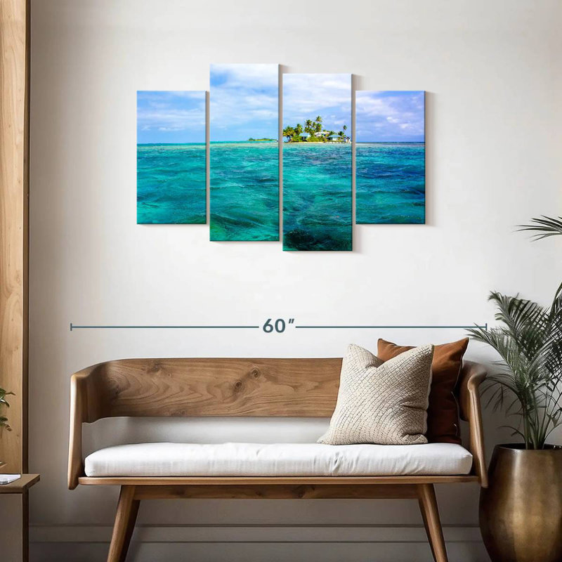 Belize Beach Island, H 27 po x l 43 po
