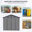 Remise de rangement extérieure verrouillable en plastique 8 x 10 pi avec fenêtre, plancher et haut plafond pour une efficacité maximale