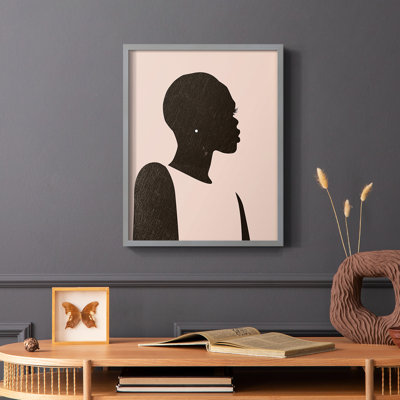 «Pink Silhouette II», reproduction encadrée - bois massif