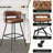 Bar Stools Set Of 6 Counter Height Velvet Upholstered Morden Barstools With High Backs 6 Metal Legs Chair For Kitchen Island Dining Room Bar, Brown-2033105959-2033105956