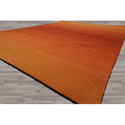 LoomBloom Burnt Orange Ombre Rug for Eclectic Interiors