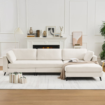 Chenille L-Shaped Sectional