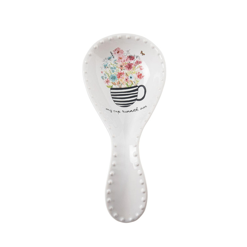  Dolomite 8.5 in. Off-White Spring Wrapped in Grace Spoon Rest