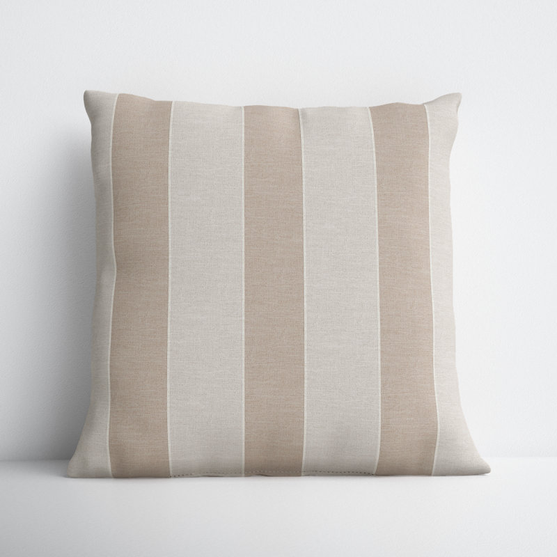 Emmit Striped Sunbrella® Indoor/Outdoor Reversible Throw Pillow, 18" x 18"