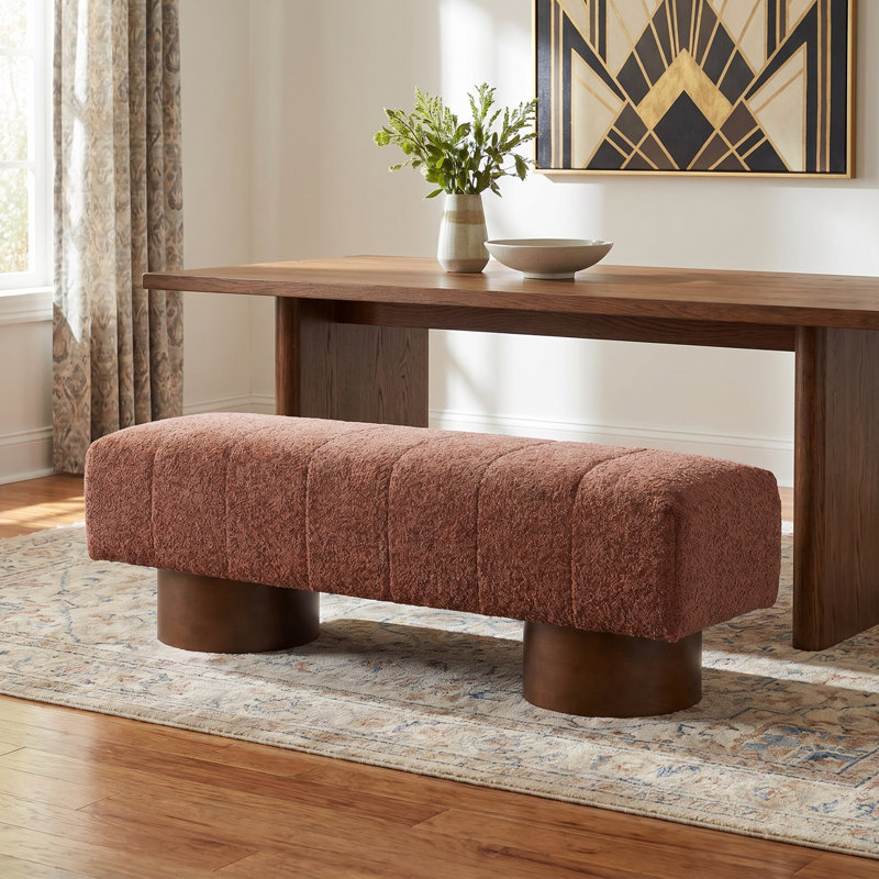 Banc de salle à manger rembourré Scarlett, Rust Red Boucle