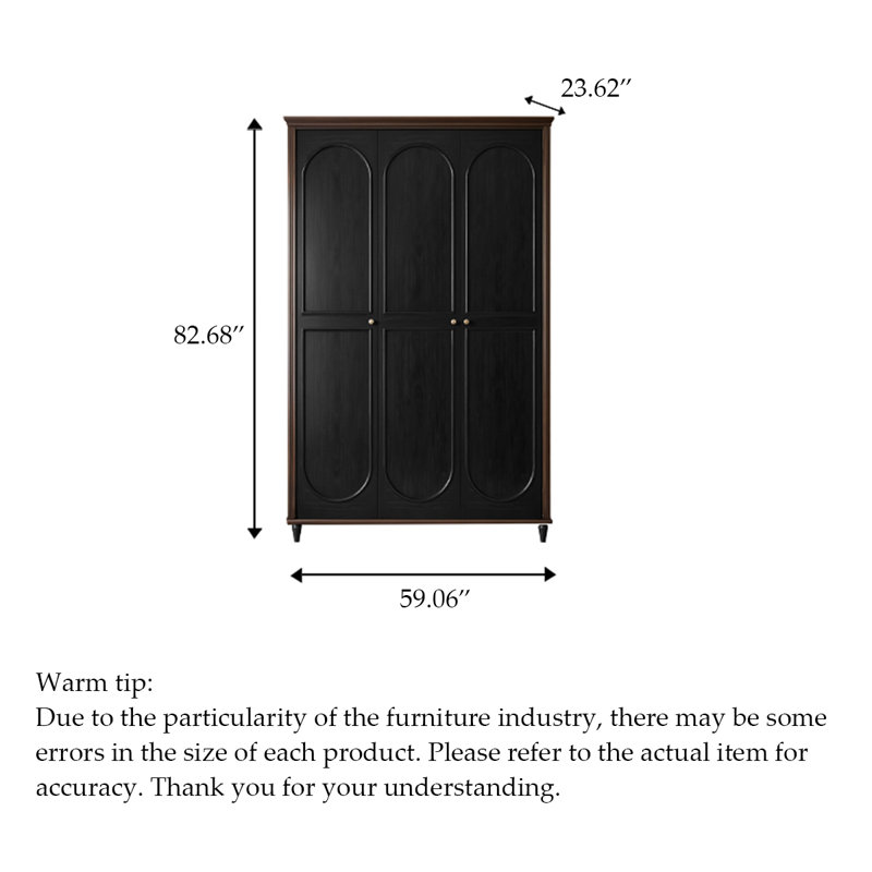 French-style retro all-solid wood wardrobe
