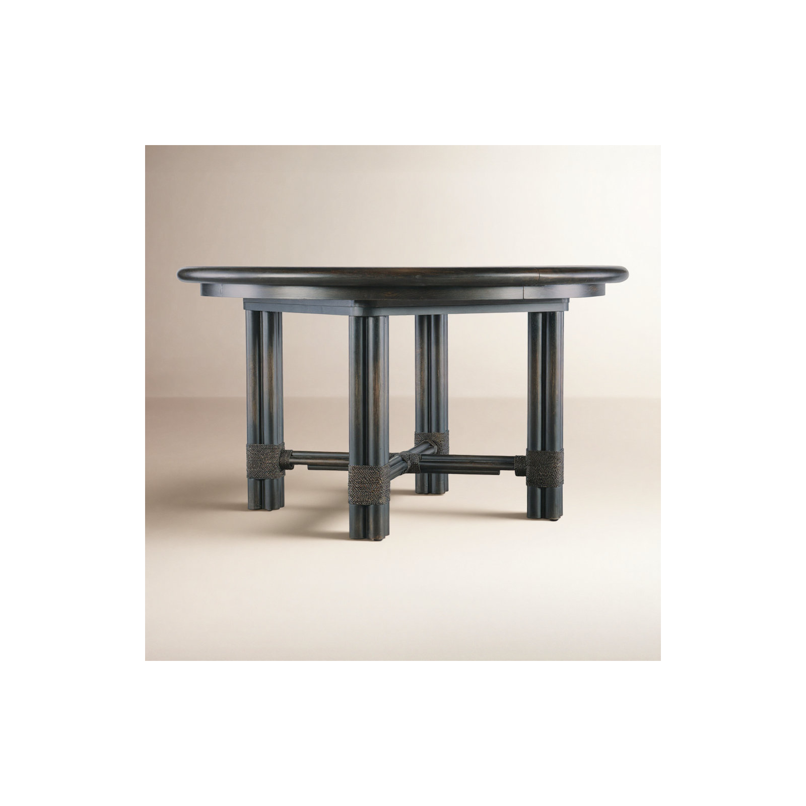 Isla Round 74'' Dining Table, Black Sand