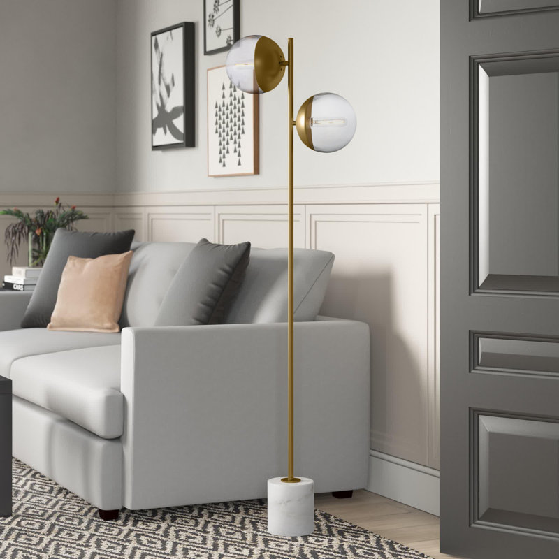 Elliot 62.5'' Floor Lamp, Brass, Frosted White