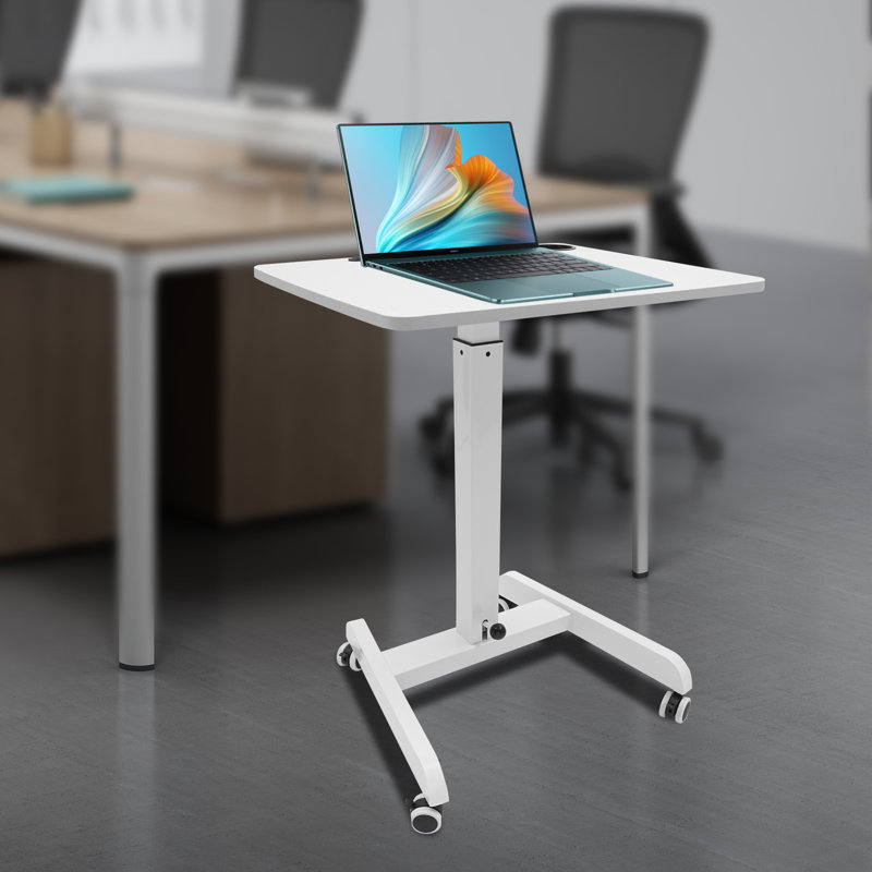 Torenzo Adjustable Metal Base Standing Desk, White, 30" H x 23.6" W x 19.5" D