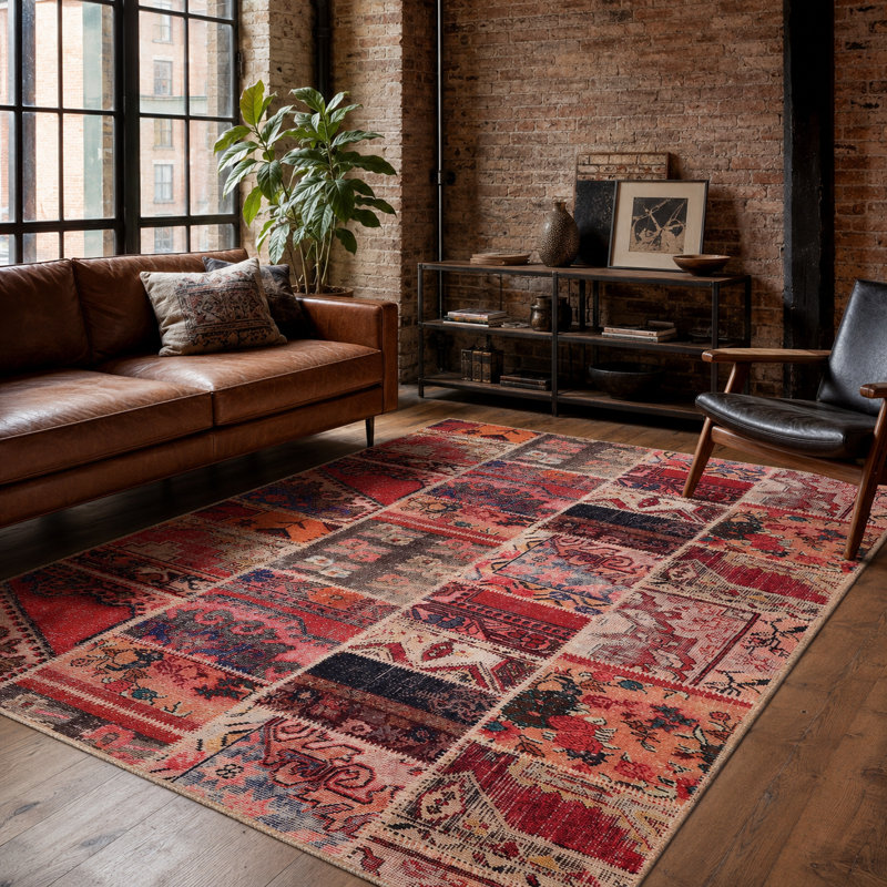 Vintage Look Cotton and Chenille Flatweave Area Rug, 155 x 230 cm