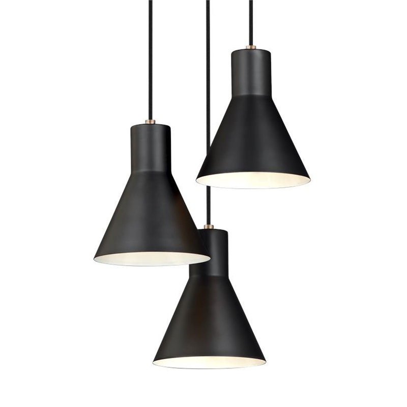 Luminaire suspendu conique à 3 lumières Byers, Oui, Bronze satiné