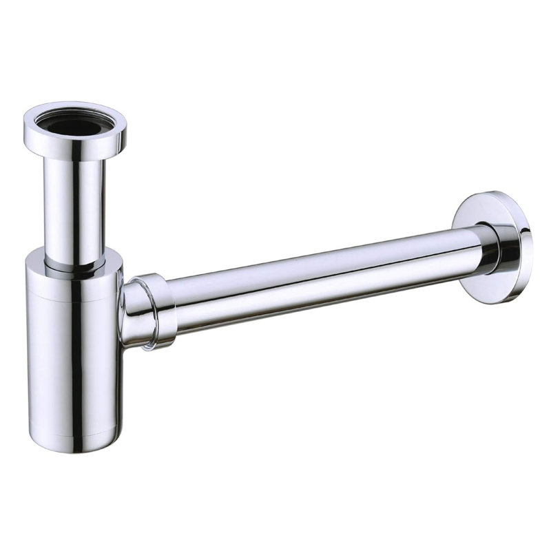 Siphon rond pour bouteille, Chrome
