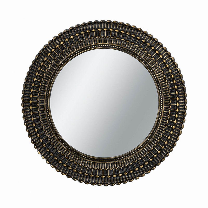 Miroir d'appoint D26.5 ", 26.5" H x 26.5" W, Noir