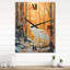 Horloge murale loup blanc sauvage dans la forêt d'hiver I - Animaux-99640031