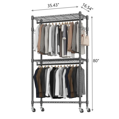 Gerodi 90cm W Rolling Clothes Rack