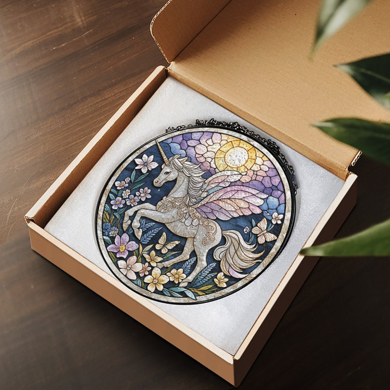Pare-soleil fantaisiste licorne, 11,8 x 11,8 po (30 x 30 cm)