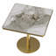 Table carrée bistro moderne tulipe 31,5 pouces avec plateau en faux marbre, structure en métal robuste