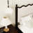 Ines Wood Bed Frame with Upholstered Headboard - Vegan Leather Upholstery-449762897-446306937